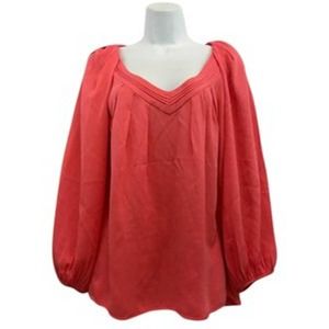 Diane von Furstenberg Coral Silk Top Blouse 10